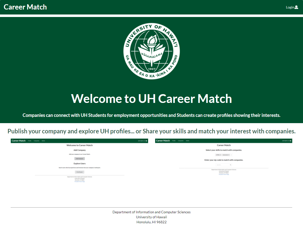 Career Match Landing Page